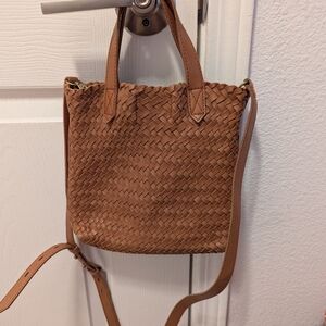 Madewell The Small Transport Crossbody Bag In Woven Leather
